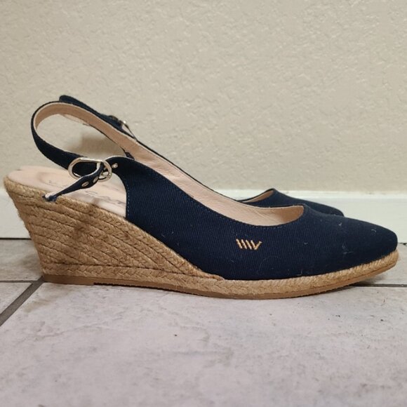 NEW NWOT! VISCATA BARCELONA WEDGE ESPADRILLE SHOES SLINGBACK CANVAS sz 41 - Picture 3 of 8